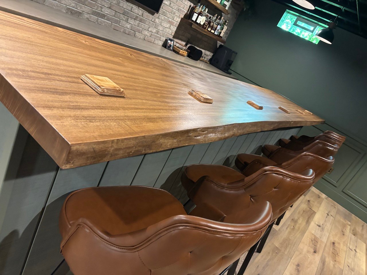 Custom Butcher Block handcrafted from a raw kiln dried wood slab.