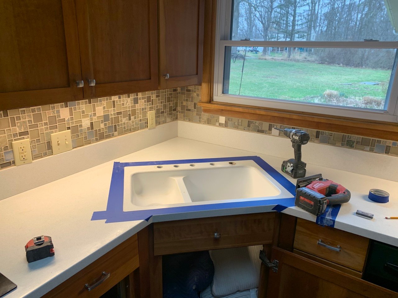 Before photo of Corian Countertop Sink Replacement in Medina County Ohio by Mr.Countertops