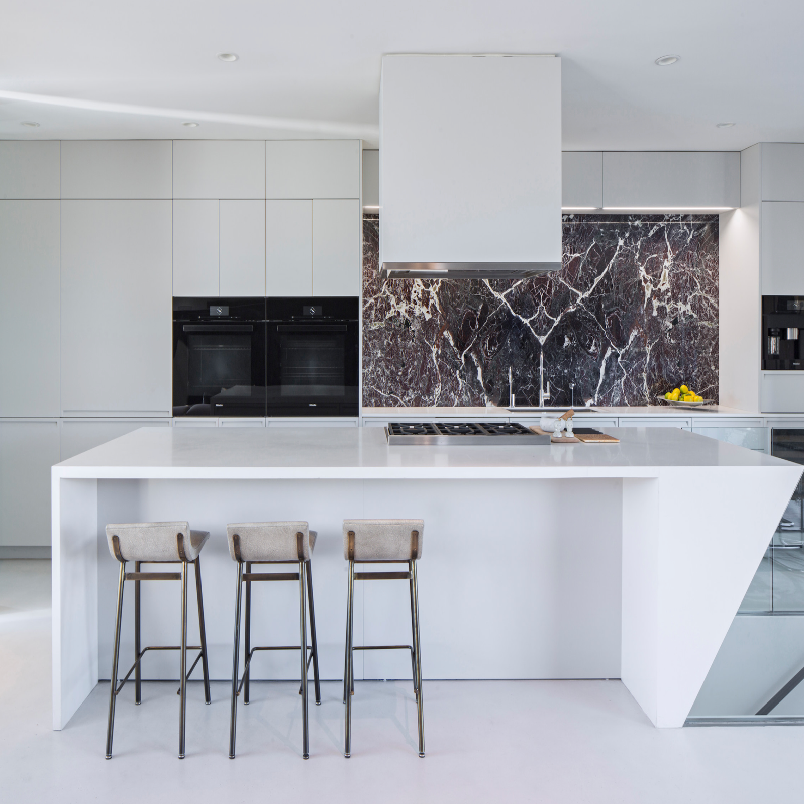 Seamless Solid Surface Backsplash in Modern NE OH kitchen Renovation | Mr. Countertops