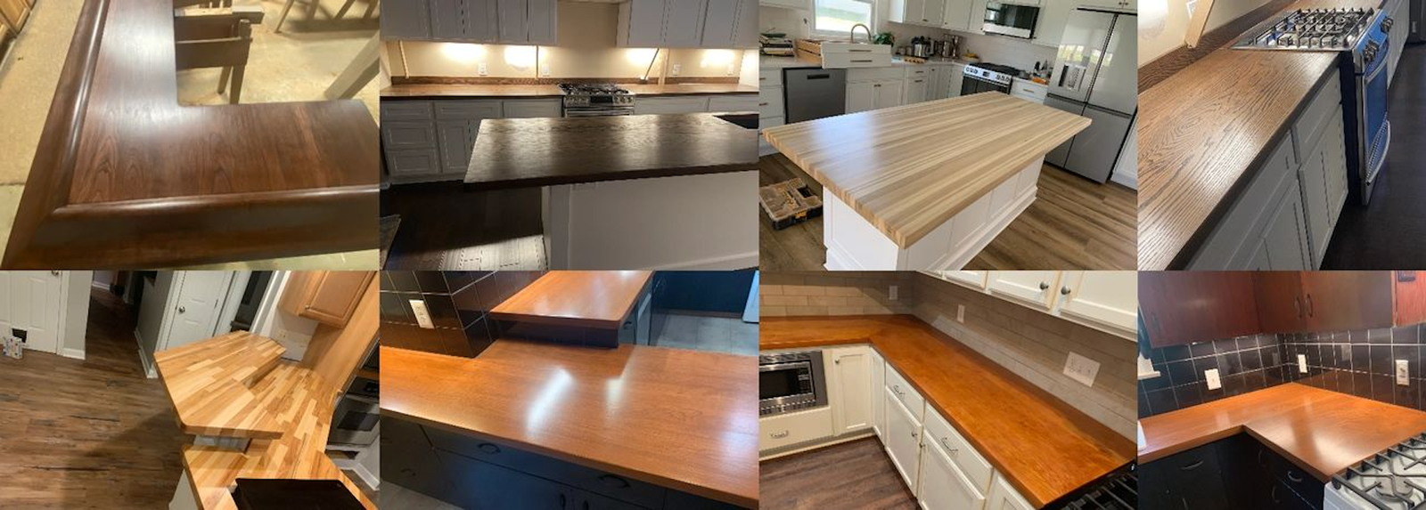 Completed Custom Butcher Block Countertops, Islands, and Artisan Wood designs by Mr.Countertops in Northeast OH